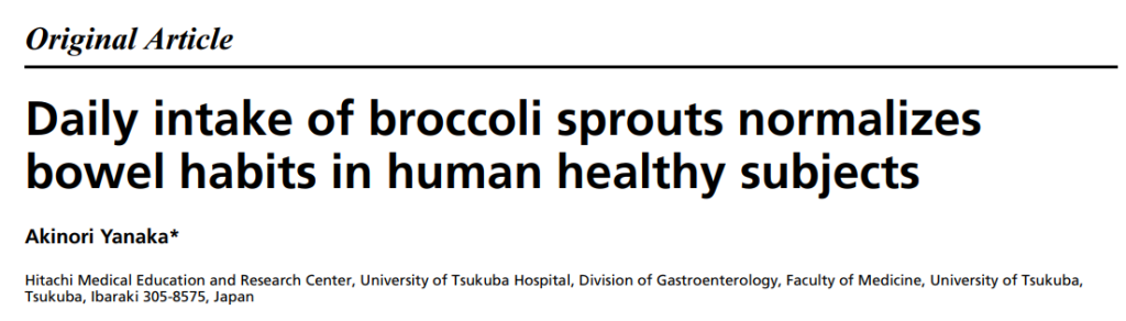Daily intake of broccoli sprouts normalizes bowel habits in human healthy subjects